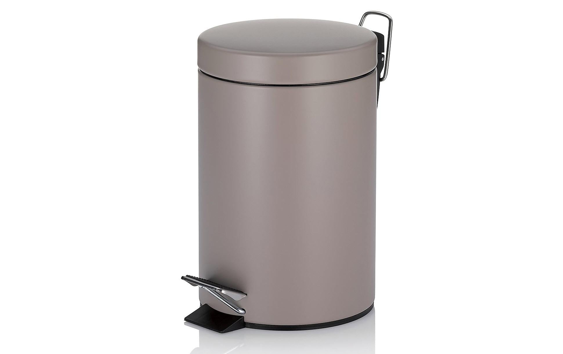 Kela Tisch-Abfallbehälter Monaco – 3 l – mit Deckel – Metall, Braun – Ø 170 × H 260 mm