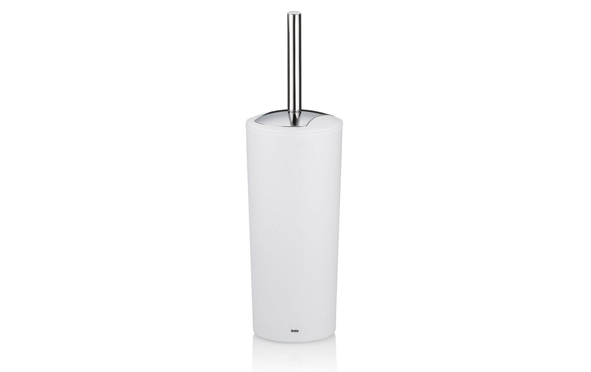 Kela WC-Bürstenset – Kunststoff, Edelstahl, Weiss, mit Deckel, H 36,5 cm, Ø 11 cm