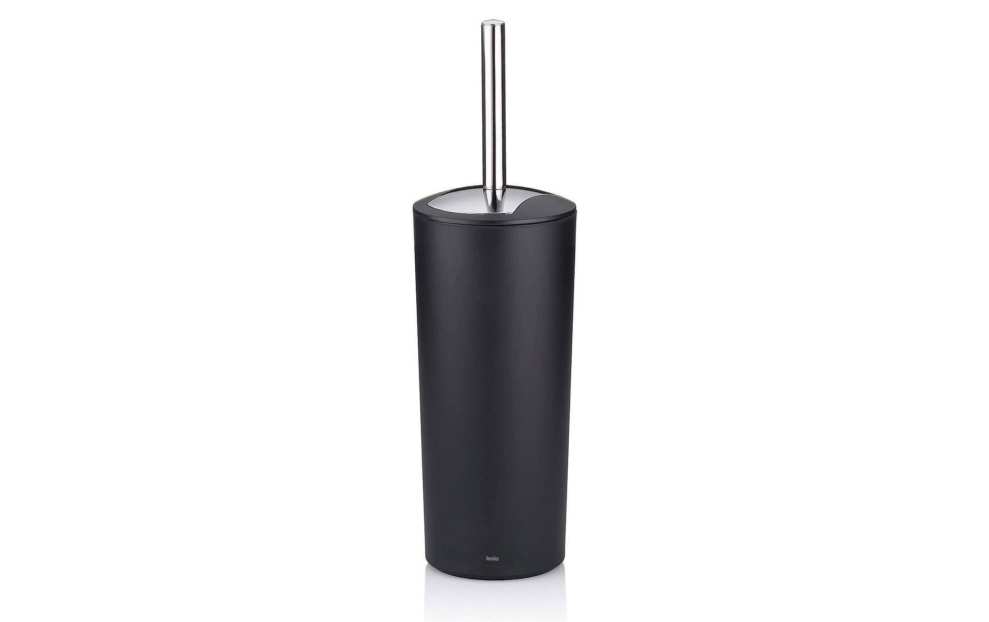 Kela WC-Bürstenset – Kunststoff, Edelstahl, schwarz, mit Deckel, H 36,5 cm, Ø 11 cm