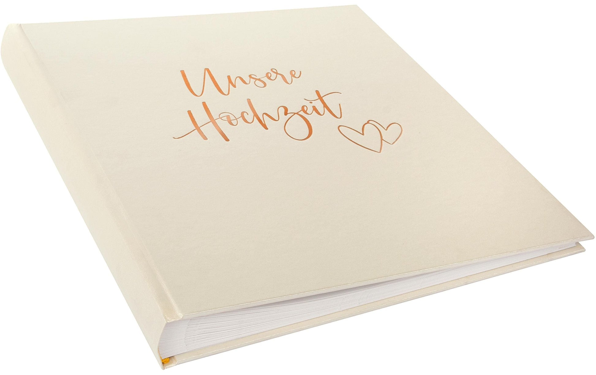 Goldbuch Hochzeitsalbum Herzklopfen – für 100 × 150 mm, beige, Herzmotiv, Papier, 300 × 310 mm