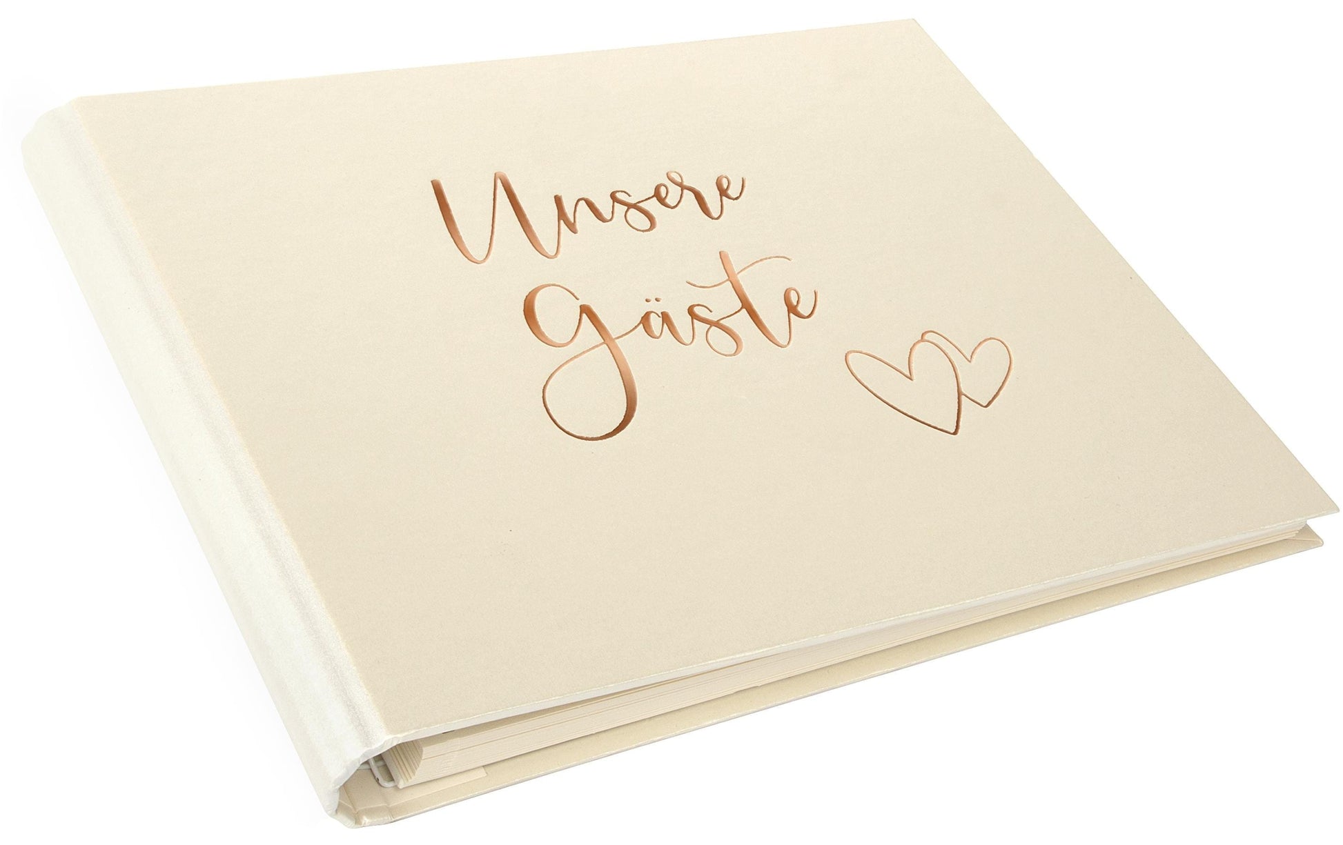 Goldbuch Herzklopfen Hochzeitsgästebuch – 290 × 230 mm – gebunden, beige, Papiereinband