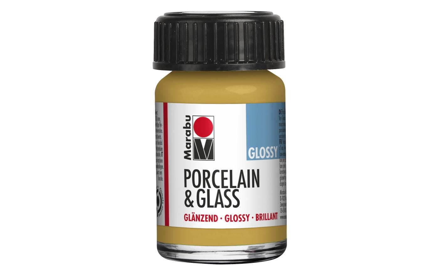 Marabu Porzellan- & Glas-Fenstermalfarbe – Gold 784, glänzend – 15 ml – für Keramik, Glas