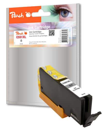 Peach CLI-551gy Grau Tintenpatrone (Kompatibel) – 13 ml – für Canon iP8750/iX6850, MG6350/MG7150/MG7550
