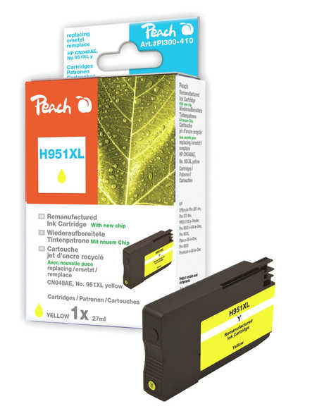 Peach 951XL Gelbe Tintenpatrone (Kompatibel) – 1'930 Seiten – für HP OfficeJet Pro 251/276, 8600/8610/8630