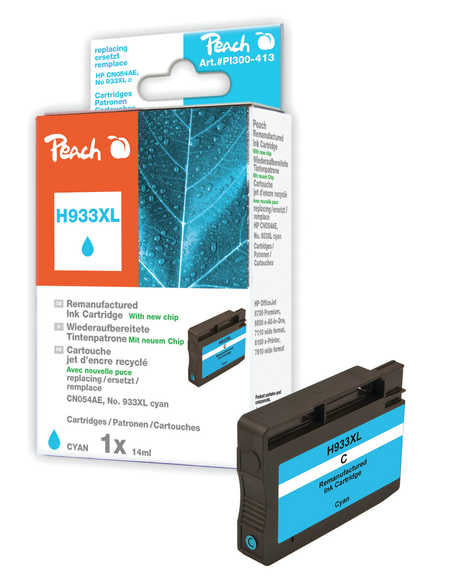 Peach 933XL Cyan Tintenpatrone (Kompatibel) – 1'125 Seiten – für HP OfficeJet 6100/6600/6700 … – CN054AE