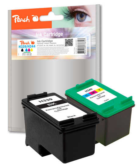 Peach Tintenpatronen-Multipack Nr. 339/344, 2er-Pack, kompatibel – für HP DeskJet 5700 Serie und andere