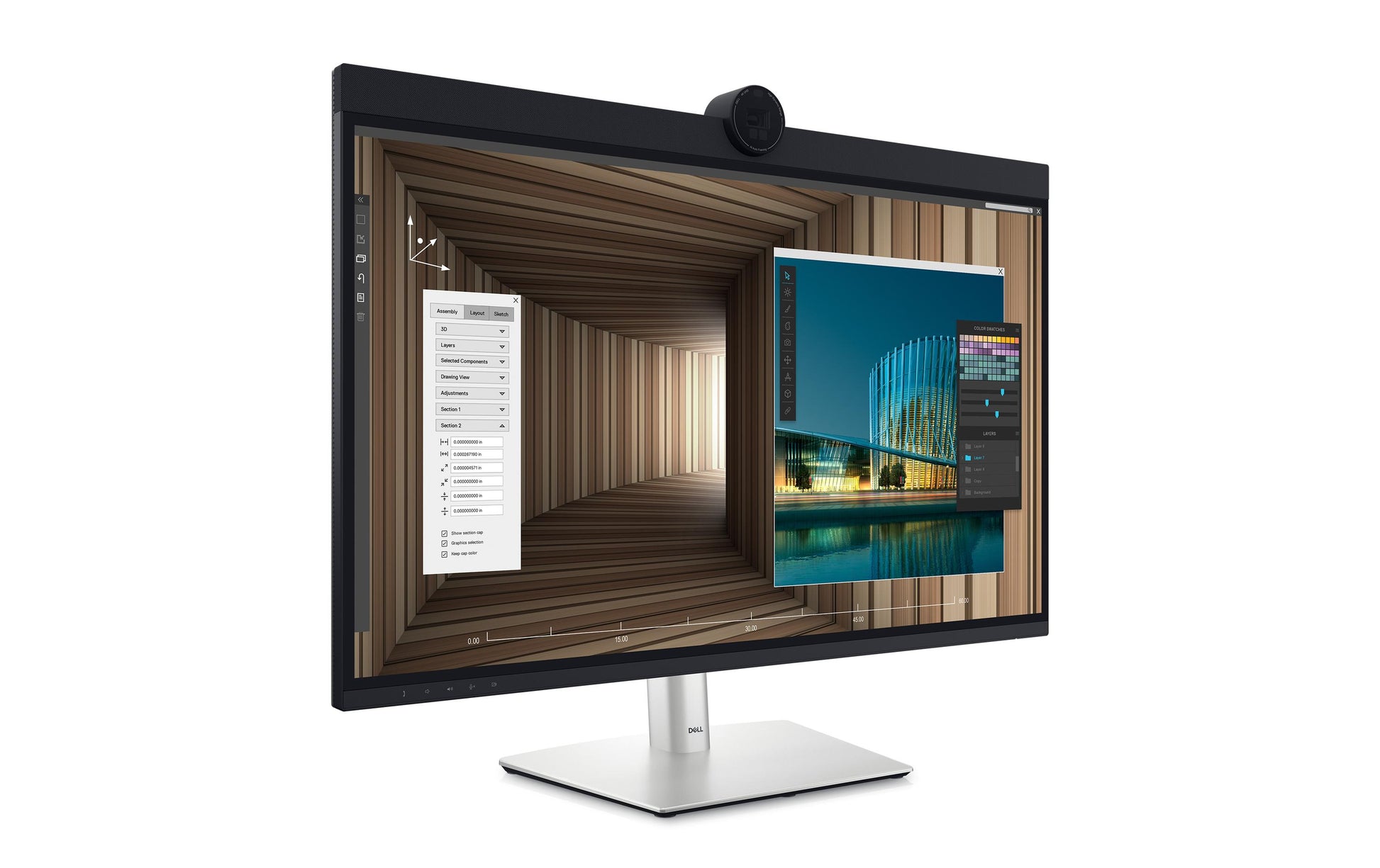 Dell UltraSharp 32 6K – Monitor, 31,5", 3× USB-C, Webcam, KVM, Daisy Chain, VESA 100 × 100, Schwarz