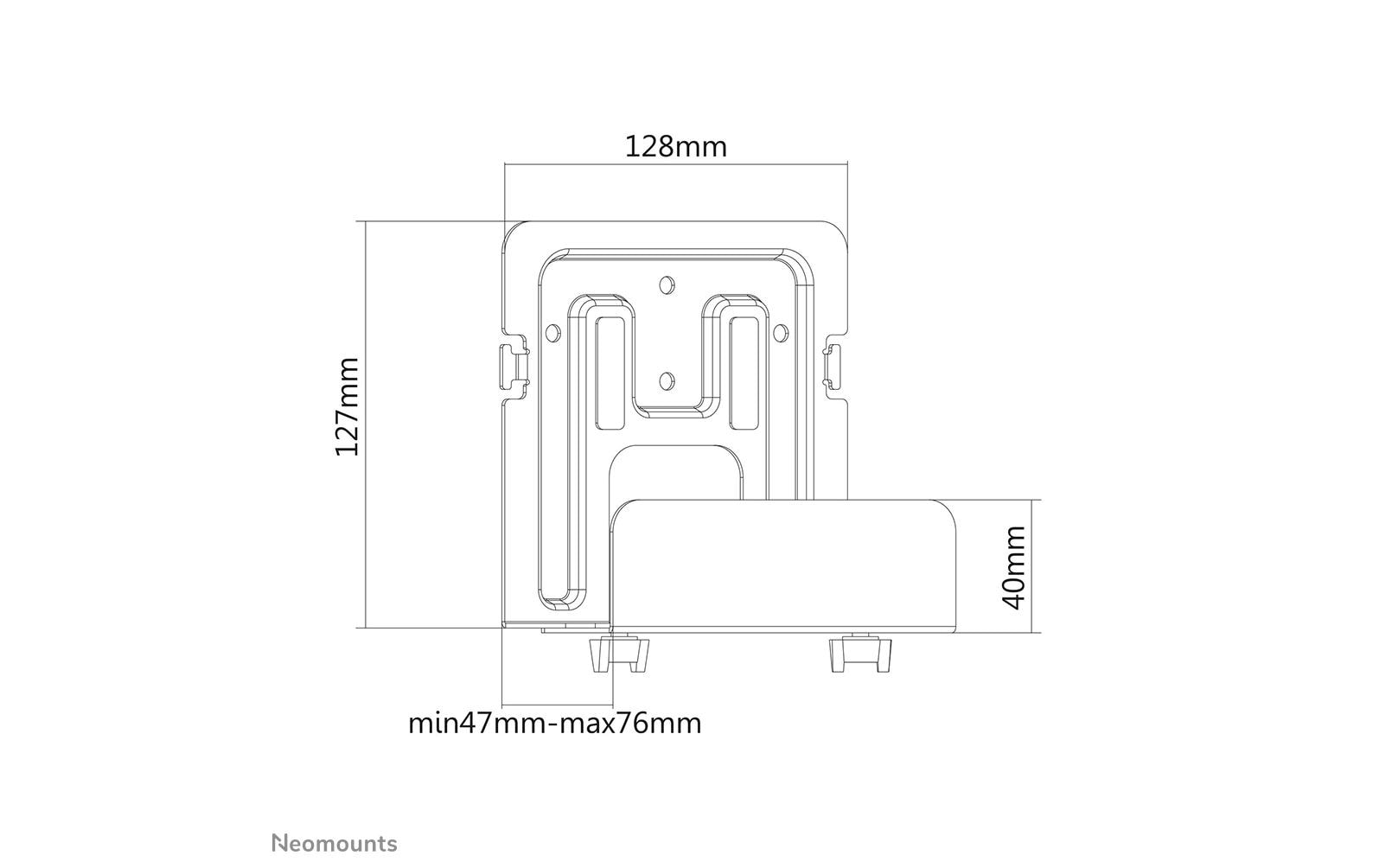Neomounts AWL-450BL – Mediaplayer-Halterung, 5 kg, 47–76 mm, Kabelmanagement, für Mediaplayer