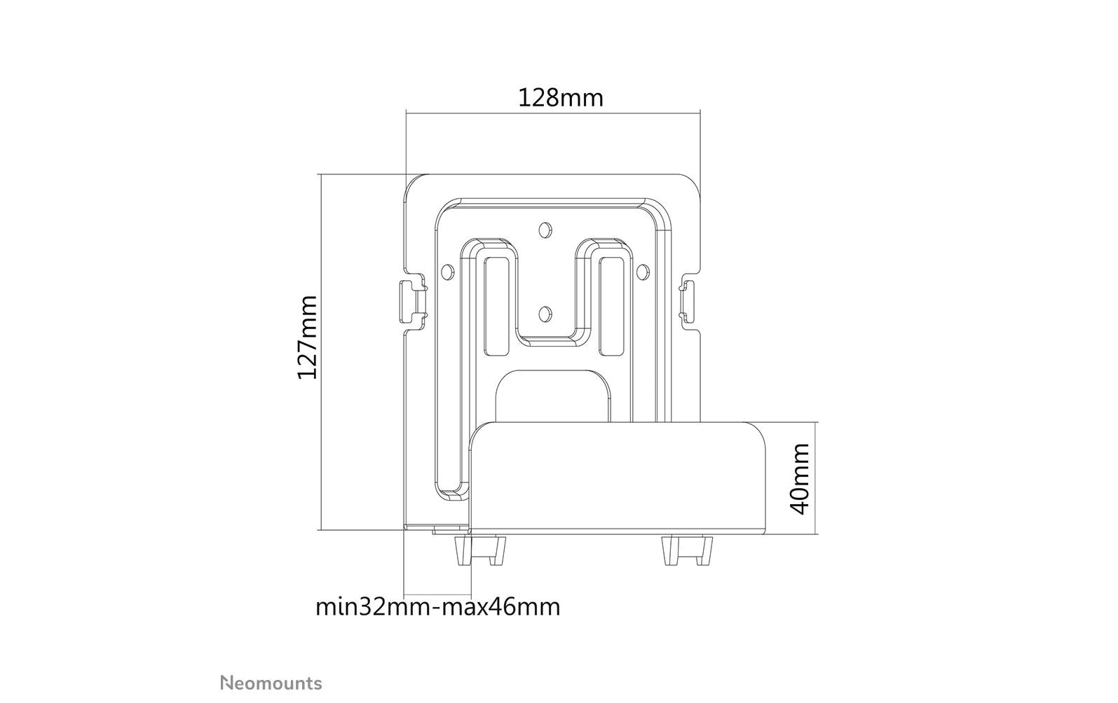 Neomounts AWL-440BL – Mediaplayer-Halterung, Tragkraft 5 kg, Höhenverstellbar 32–46 mm, Schwarz