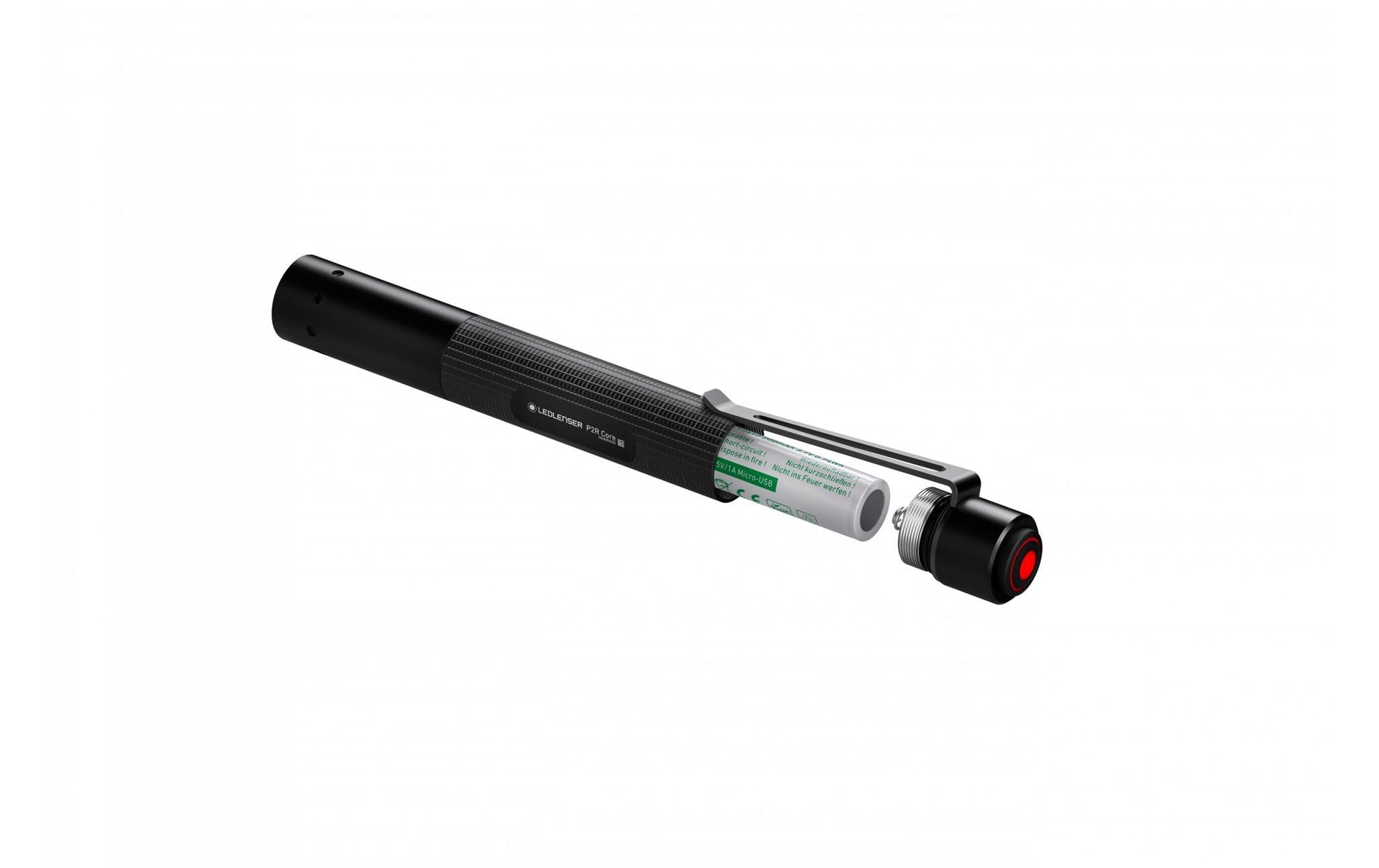 Ledlenser Taschenlampe P2R Core – 120 lm, 65 m, IP54, Akku – Schwarz