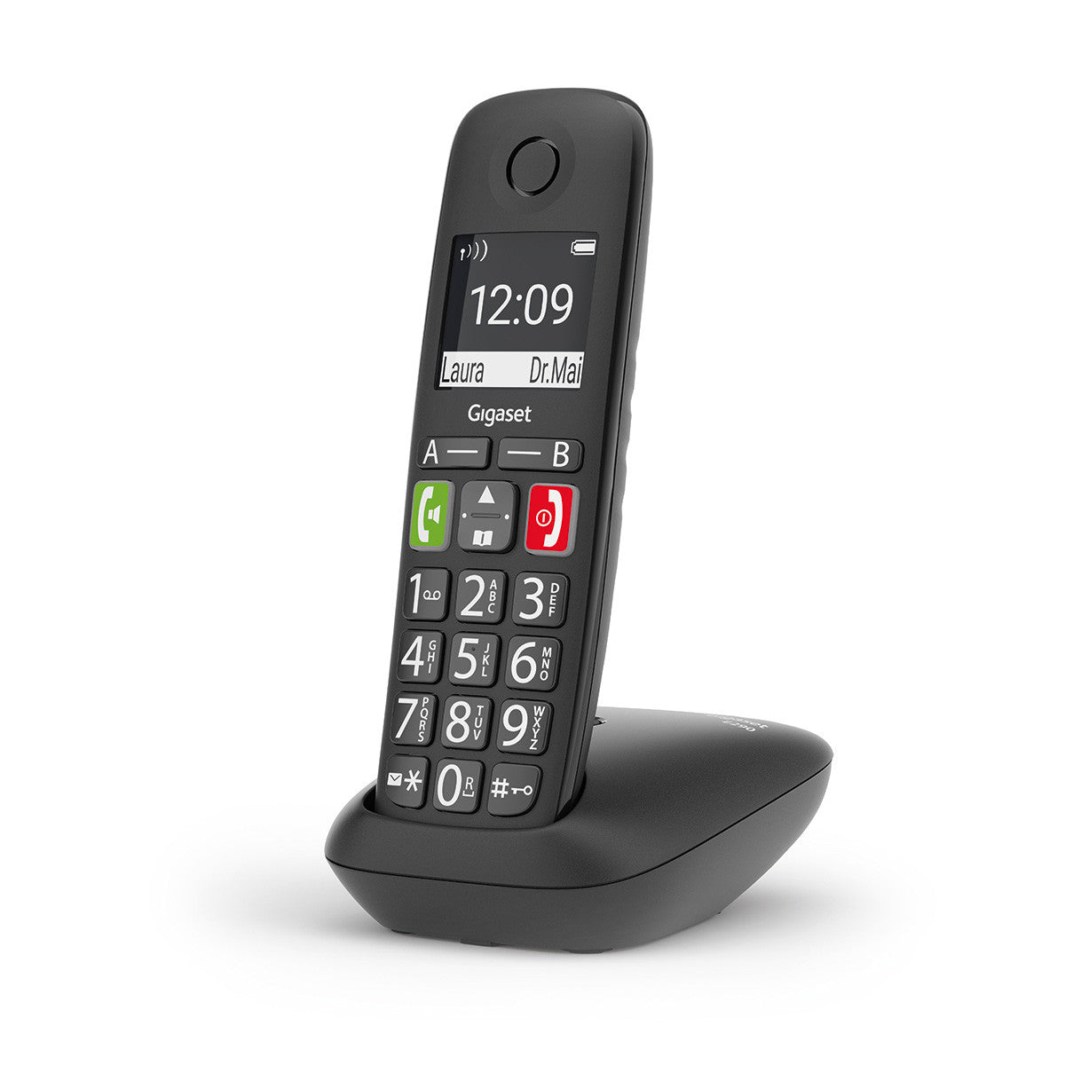 Gigaset E290 – DECT-Telefon mit Basis, Freisprechen, schwarz