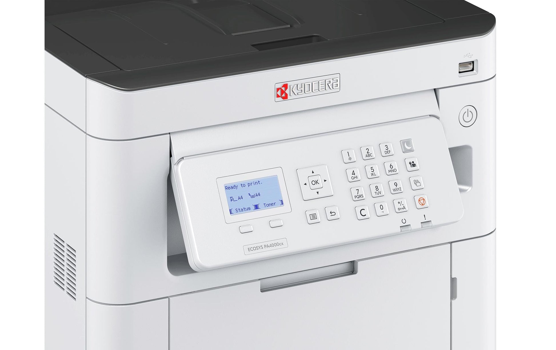 Kyocera ECOSYS PA4000cx – A4, Farbe, Duplex, 40 S./Min., 1200 × 1200 dpi, LAN/USB, Papier: 650 Blatt