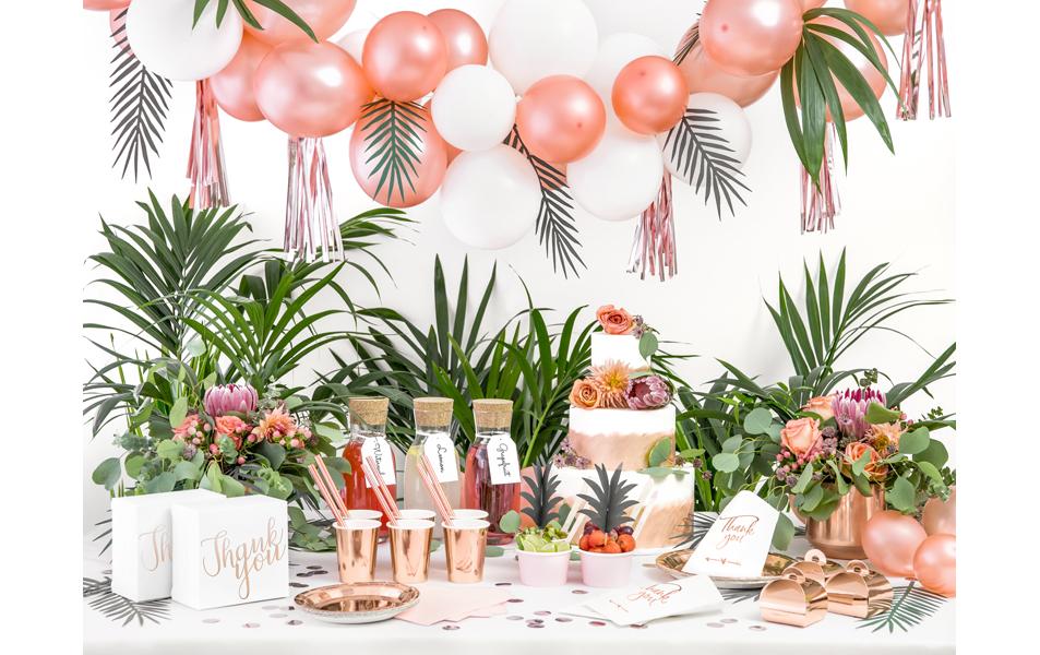 PartyDeco Trinkbecher, Papier/Karton – 2,2 dl Roségold – 6 Stk.