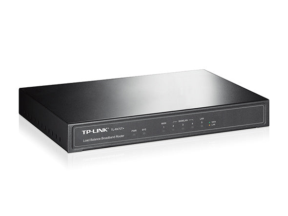 TP-Link TL-R470T+ – Enterprise-Router, 5x LAN (Fast Ethernet), Multi-WAN, Rack 1U, Schwarz