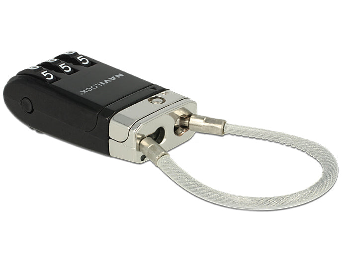 Navilock Gepäckkombinationsschloss – USB, Zahlenschloss – für alle Marken – Schwarz, Plastik