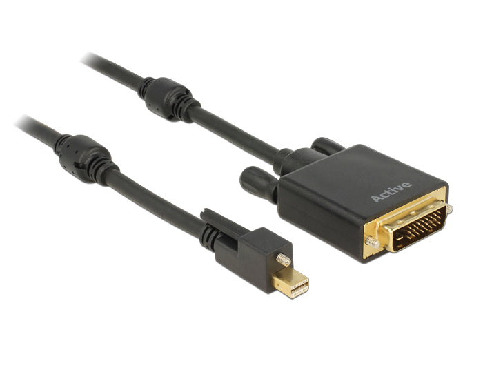 DeLOCK 83726 Kabel Mini DisplayPort zu DVI-D – 4096 × 2160, 2 m, DisplayPort 1.2, aktiv, verschraubbar, schwarz