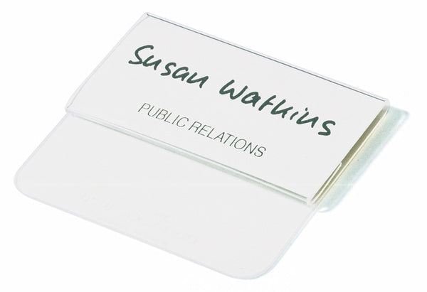 Durable Namensschild – 75 × 40 mm, Acryl, transparent, 25 Stk.