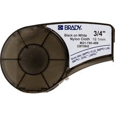 Brady Nylon-Industrieband – Schwarz auf Weiss – 19 mm × 4,88 m, Matt – für Brady BMP21/M210/M211