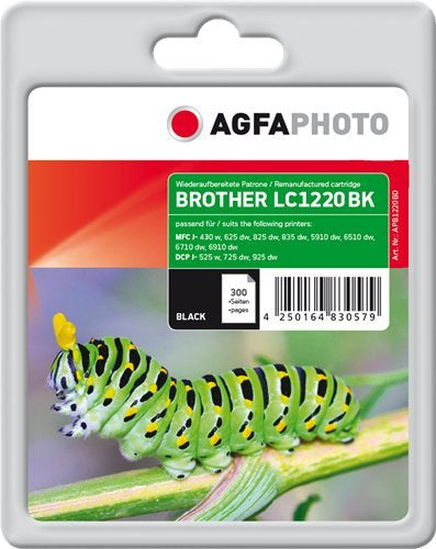 AgfaPhoto Schwarze Tintenpatrone (Kompatibel) – 300 Seiten – für Brother DCP-J925DW/MFC-J825DW …