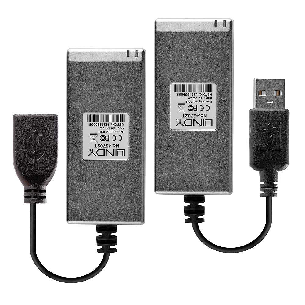 Lindy USB-Kabel – USB 2.0 (480 Mbit/s) – 200 m – Aktiv, optisch – Grau – für Windows, Mac, Linux