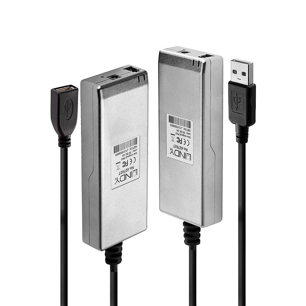 Lindy USB-Kabel – USB 2.0 (480 Mbit/s) – 200 m – Aktiv, optisch – Grau – für Windows, Mac, Linux