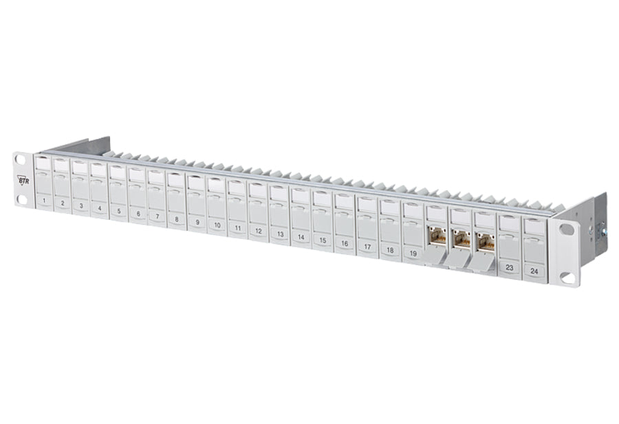 METZ CONNECT 19"-Panel 1U – Patchpanel Cat.6A (Klasse EA), 24× RJ-45, geschirmt – für 10 Gbit/s Ethernet