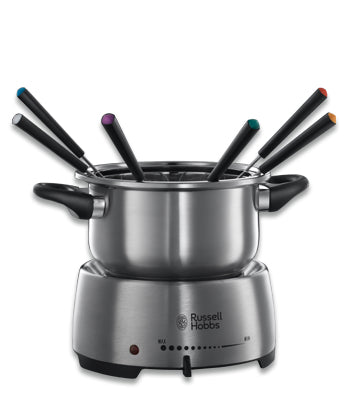 Russell Hobbs Fondue-Set Fiesta – Edelstahl – 2 l, 6 Personen, netzbetrieben – schwarz