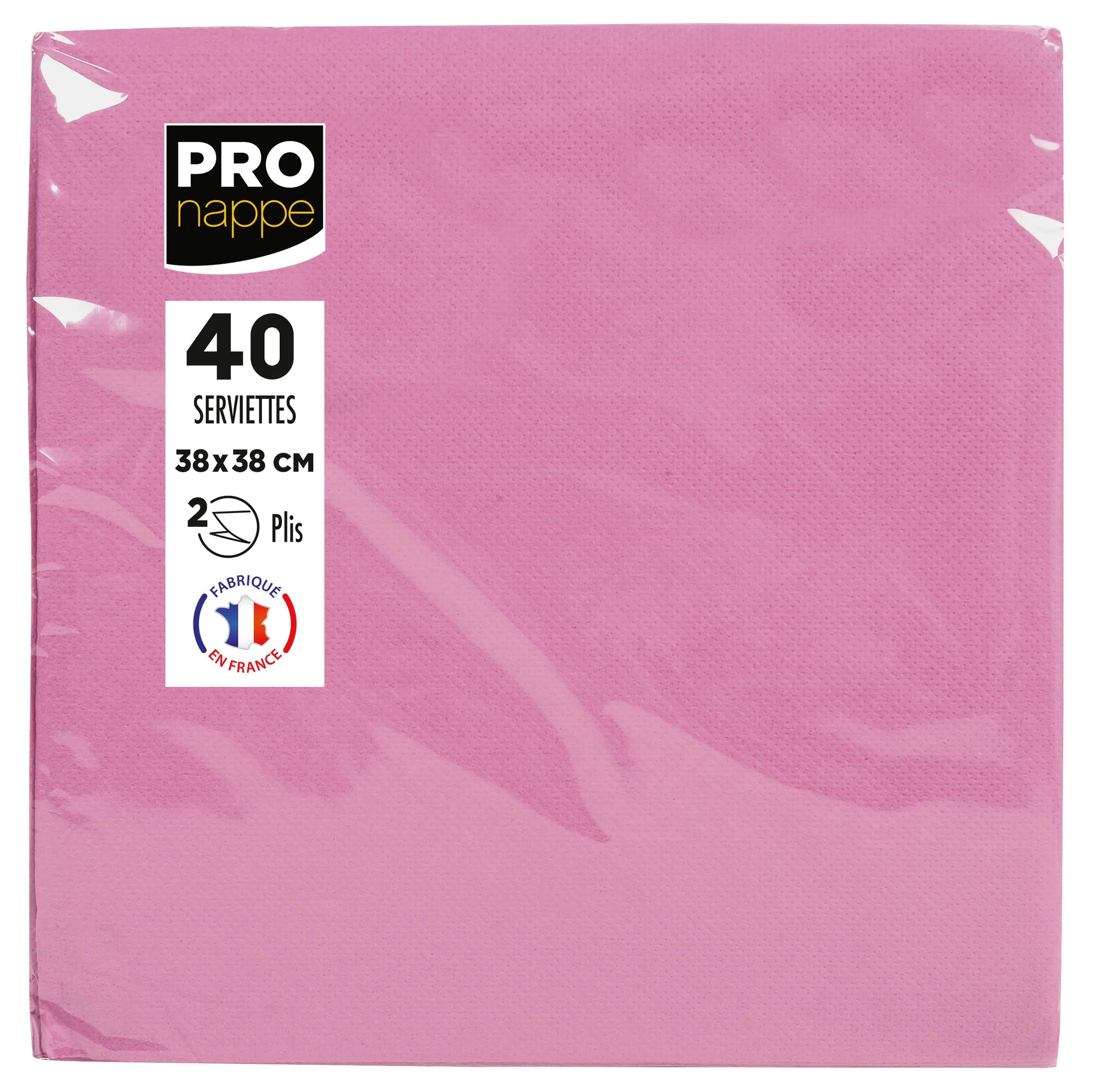 PRONAPPE Servietten rosa – 38 × 38 cm, 2-lagig – 40 Stück