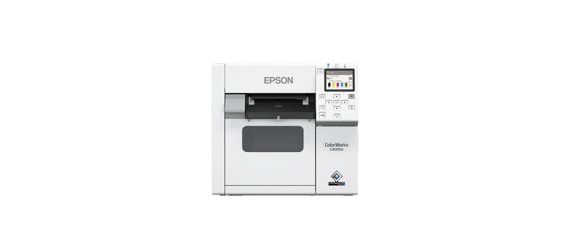 Epson CW-C4000E – Farb-Etikettendrucker (Tintenstrahl), 108 mm, 1'200×1200 dpi, 102 mm/s, USB, Autoabschneider