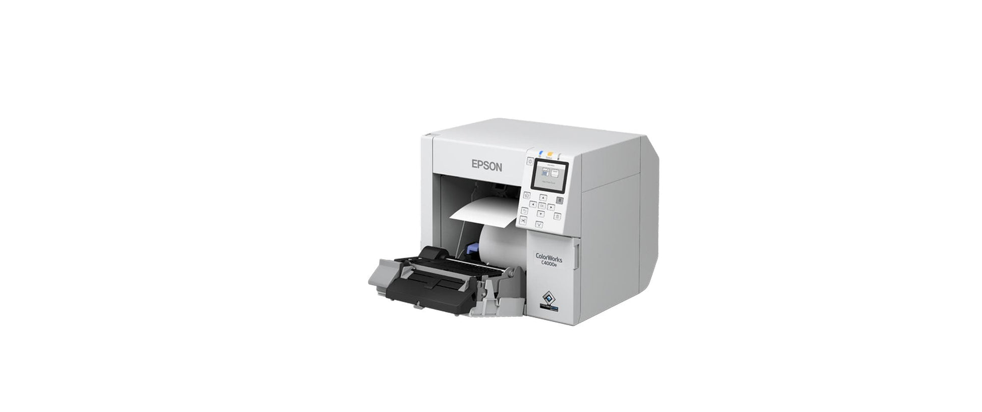 Epson CW-C4000E – Farb-Etikettendrucker (Tintenstrahl), 108 mm, 1'200×1200 dpi, 102 mm/s, USB, Autoabschneider
