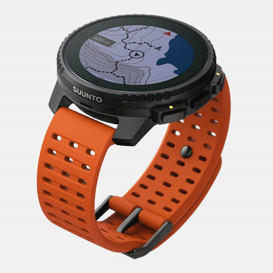 Suunto Vertical Solar 49 mm GPS – Glasfaserverstärktes Polymer Schwarz, Sportband, Orange, S/M, 100 m