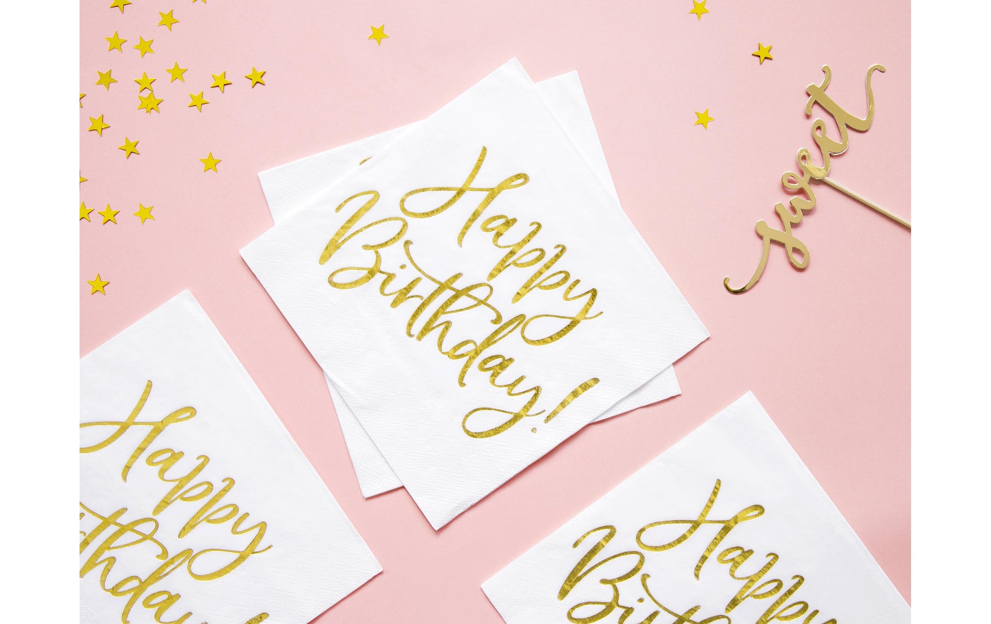 PartyDeco Servietten Happy Birthday – mehrfarbig – 33 × 33 cm, 3-lagig – 20 Stück
