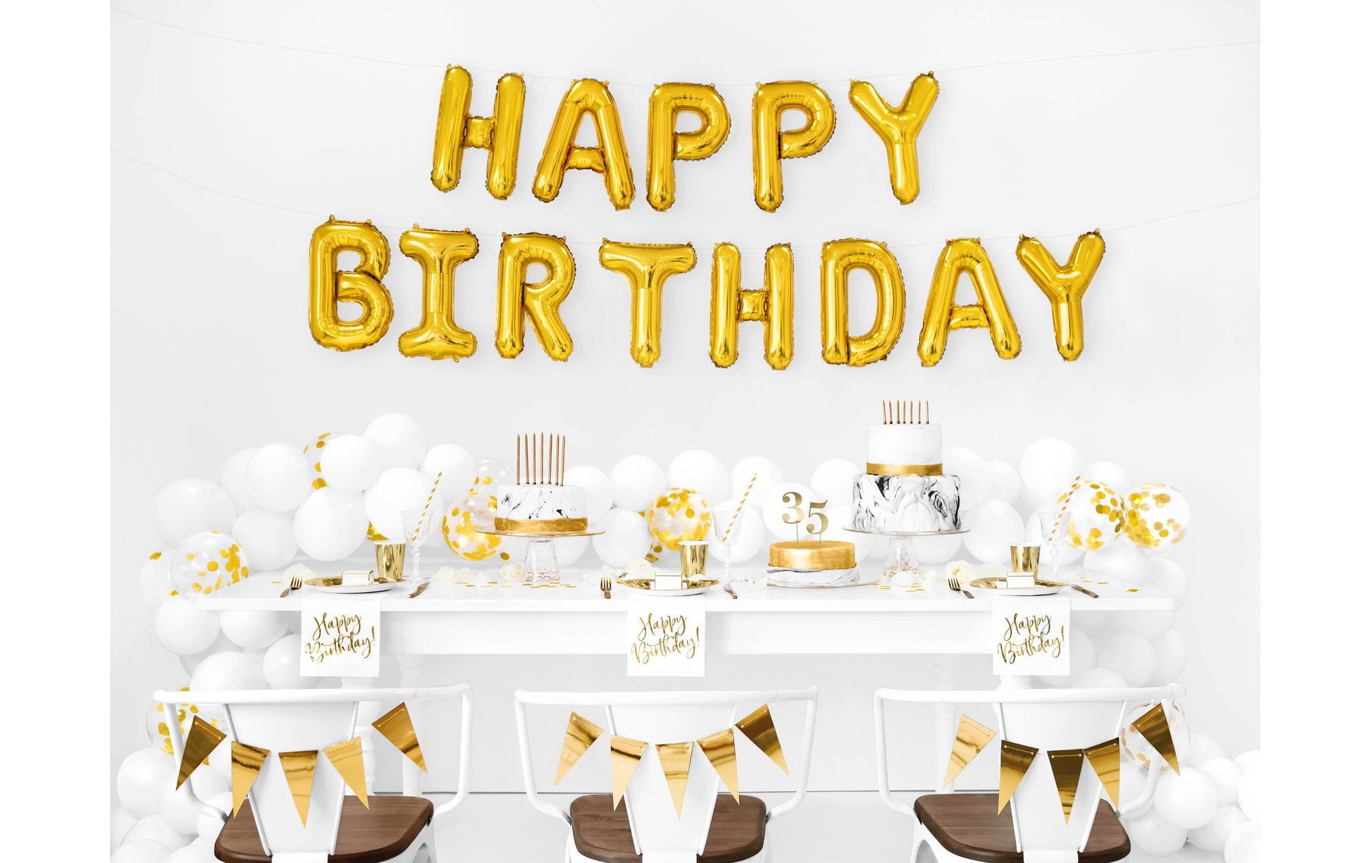 PartyDeco Servietten Happy Birthday – mehrfarbig – 33 × 33 cm, 3-lagig – 20 Stück