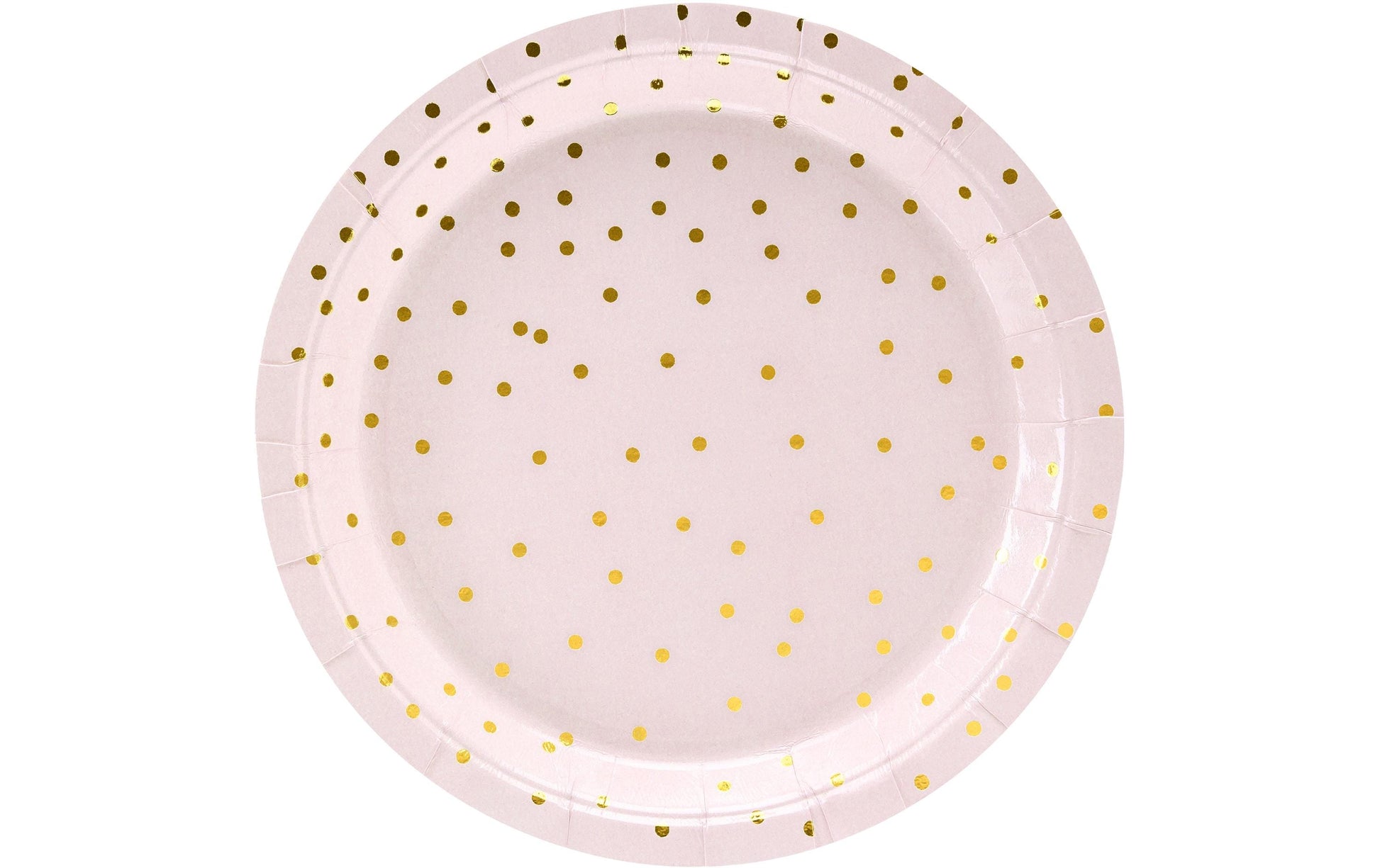 PartyDeco Teller, Papier – Ø 18 cm, Hellrosa Punkte – 6 Stk.