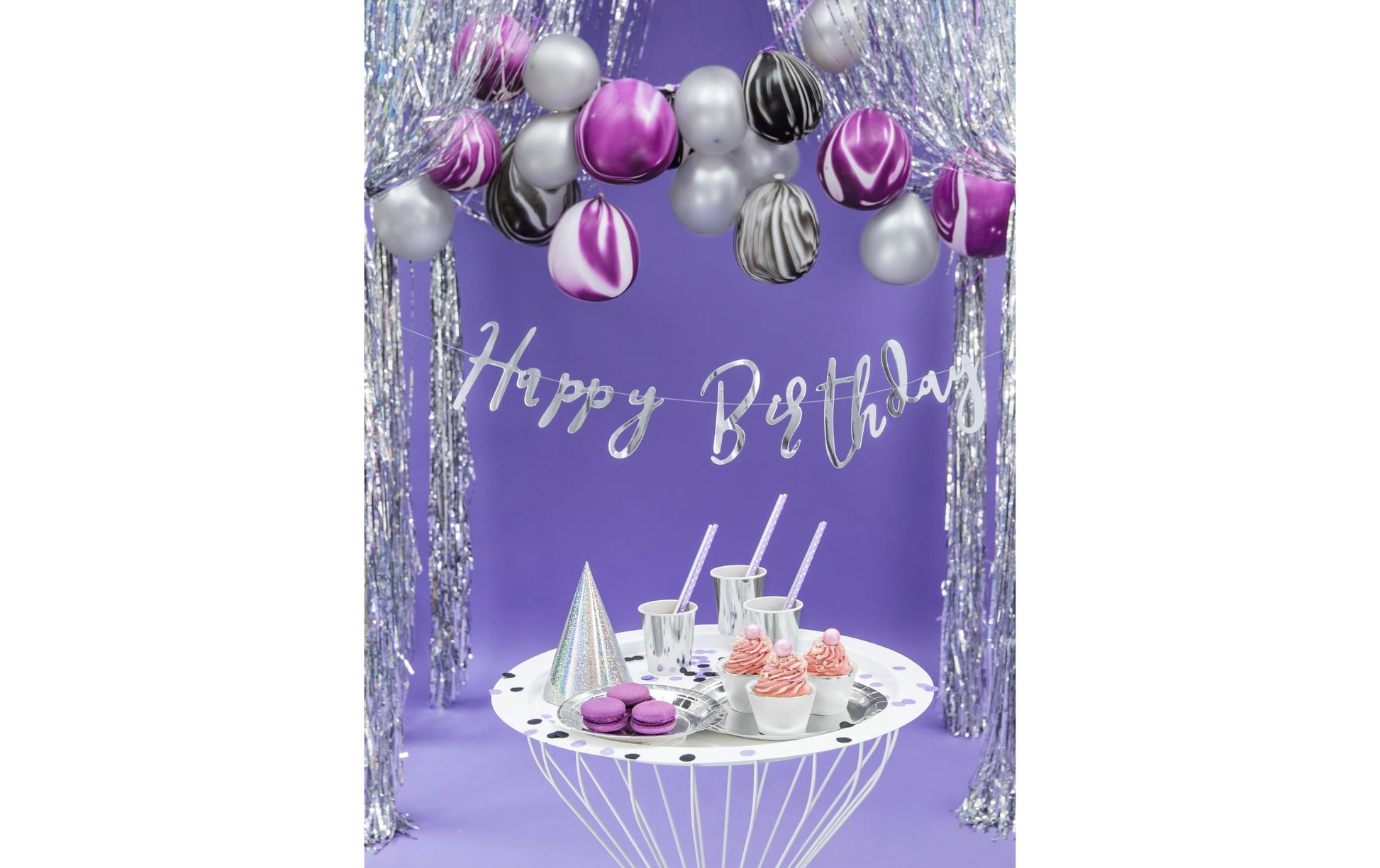PartyDeco Teller, Papier/Karton rund – Ø 23 cm – silber – 6 Stk.