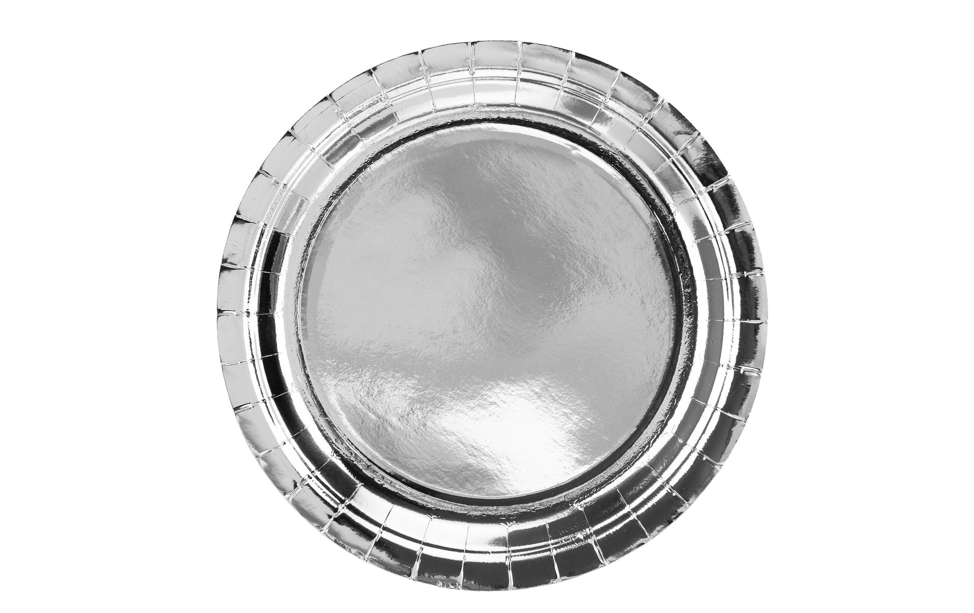 PartyDeco Teller, Papier/Karton rund – Ø 23 cm – silber – 6 Stk.