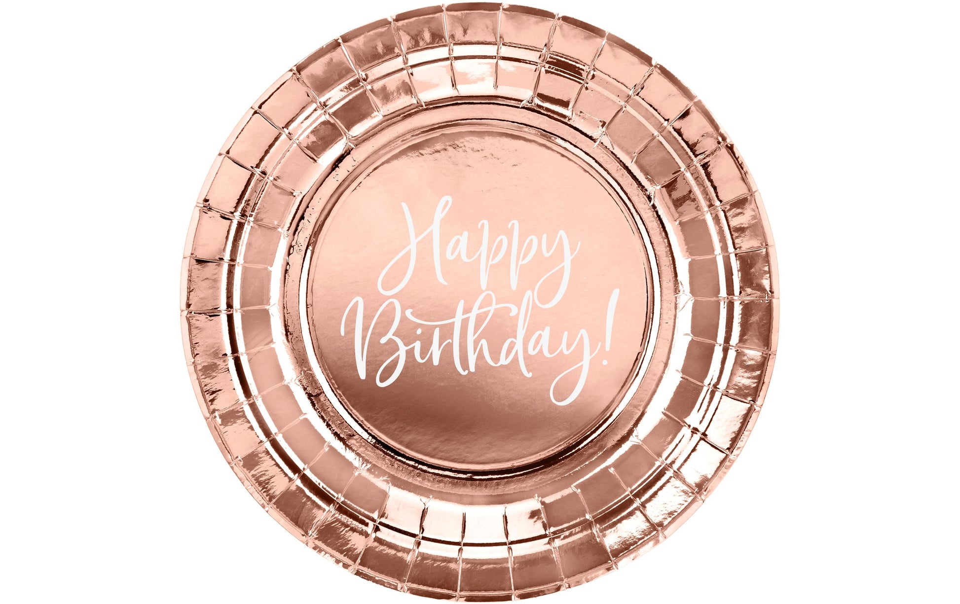 PartyDeco Teller, Papier/Karton – Ø 18 cm, Roségold – 6 Stk.