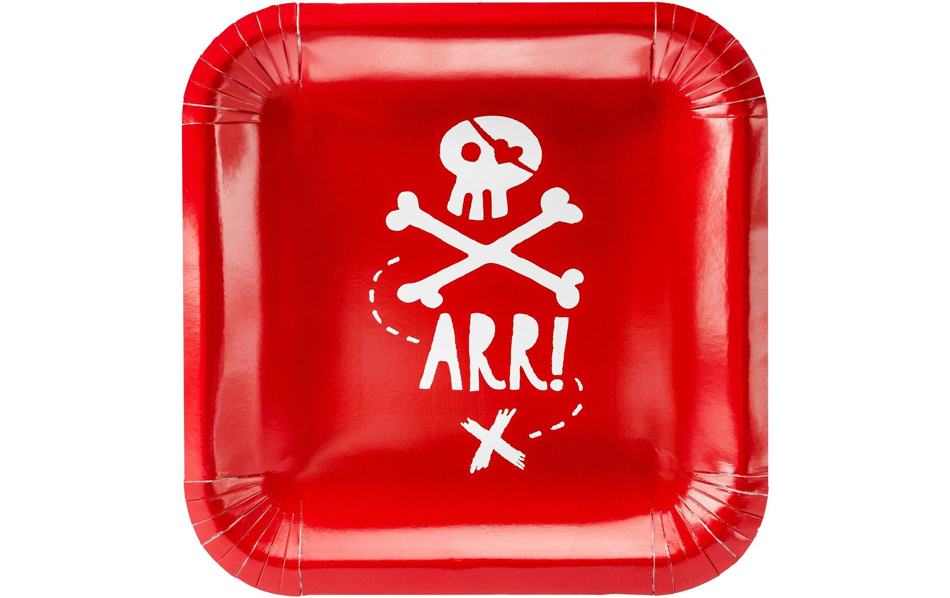 PartyDeco Teller, Papier/Karton, quadratisch – 20 × 20 cm, rot – 6 Stk.