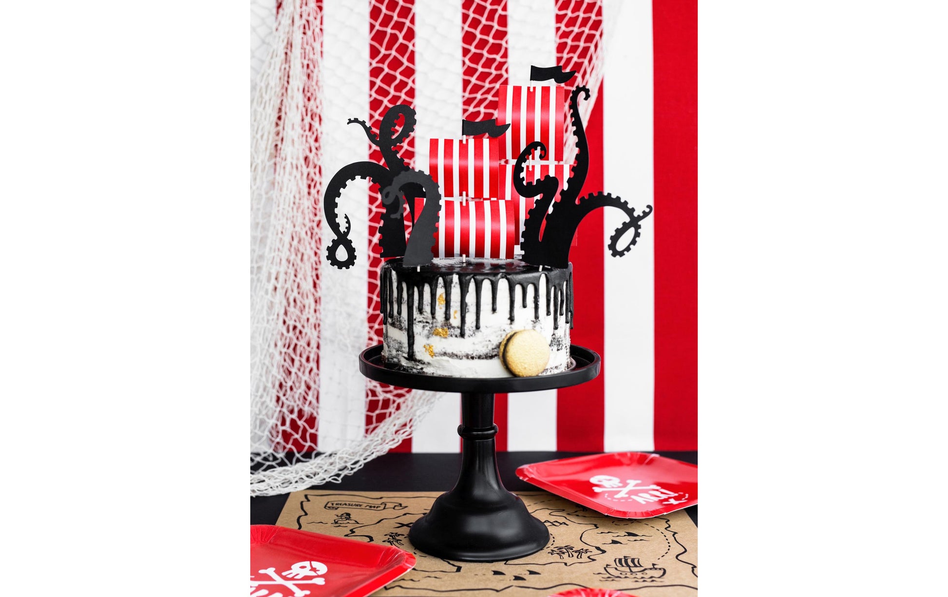 PartyDeco Teller, Papier/Karton, quadratisch – 20 × 20 cm, rot – 6 Stk.