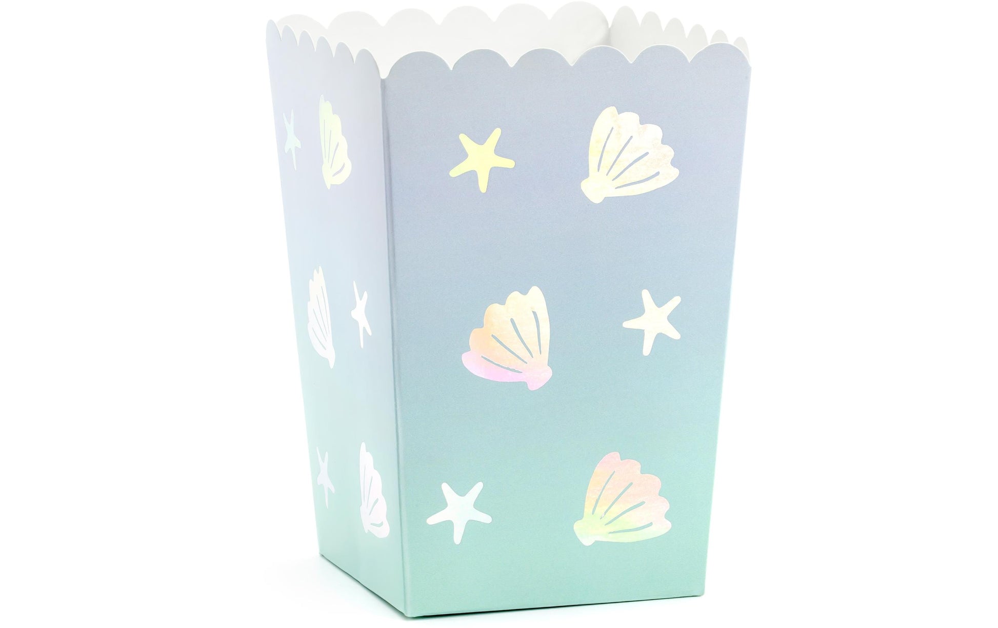 PartyDeco Take-away-Box Narwal, Papier/Karton – 70 × 70 × 125 mm, Blau – 6 Stk.