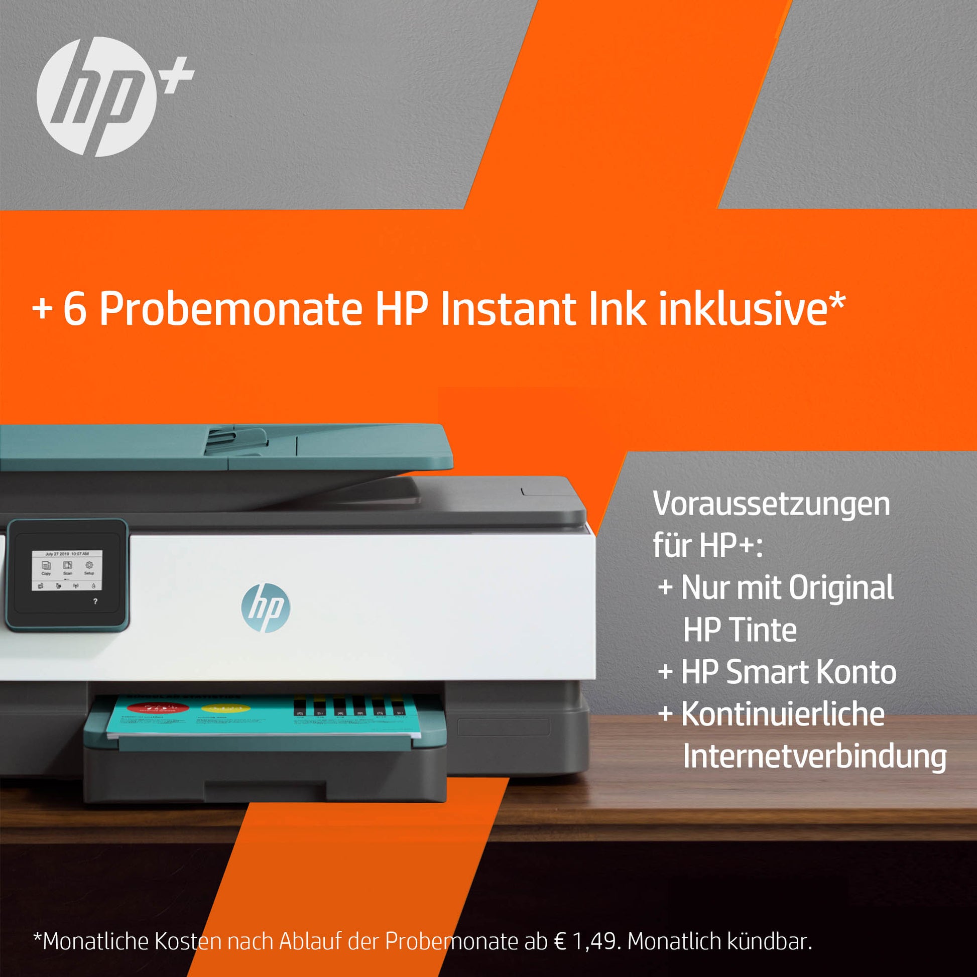 HP OfficeJet 8015e – Farbtintenstrahl-Multifunktionsdrucker, A4, 3-in-1, Duplex, ADF, WLAN, AirPrint, Mopria
