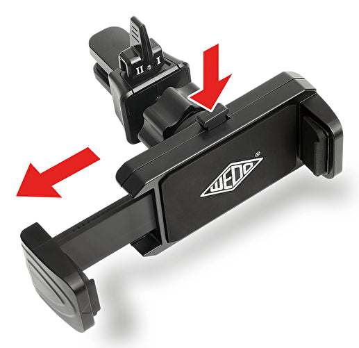 Wedo Kfz-Lüftungsgitter-Klemmhalterung – 55–85 mm, Kunststoff, schwarz