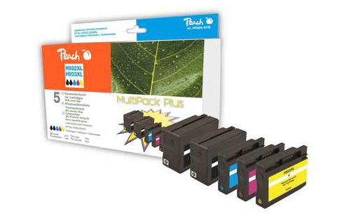 Peach 932XL/933XL Tintenpatronen-Multipack, 5er-Set (Kompatibel) – für HP OfficeJet 6100/6600 …