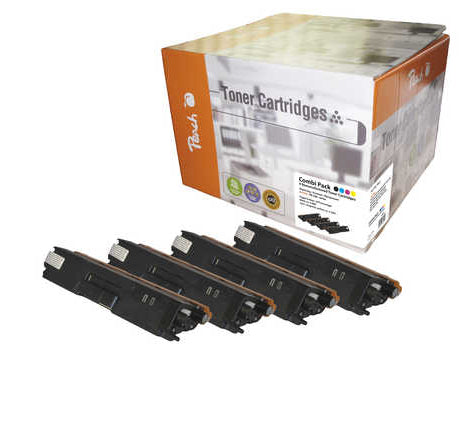 Peach Toner-Multipack TN-326 – BK/C/M/Y, 4000/3500 Seiten – für Brother DCPL 8400 CDN, DCPL 8450 CDW und andere