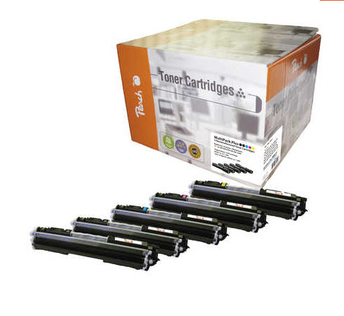 Peach Toner-Multipack CE31A – BK/C/M/Y, 5400 Seiten – für HP Color LaserJet Pro CP 1000 Serie, CP 1020 Serie