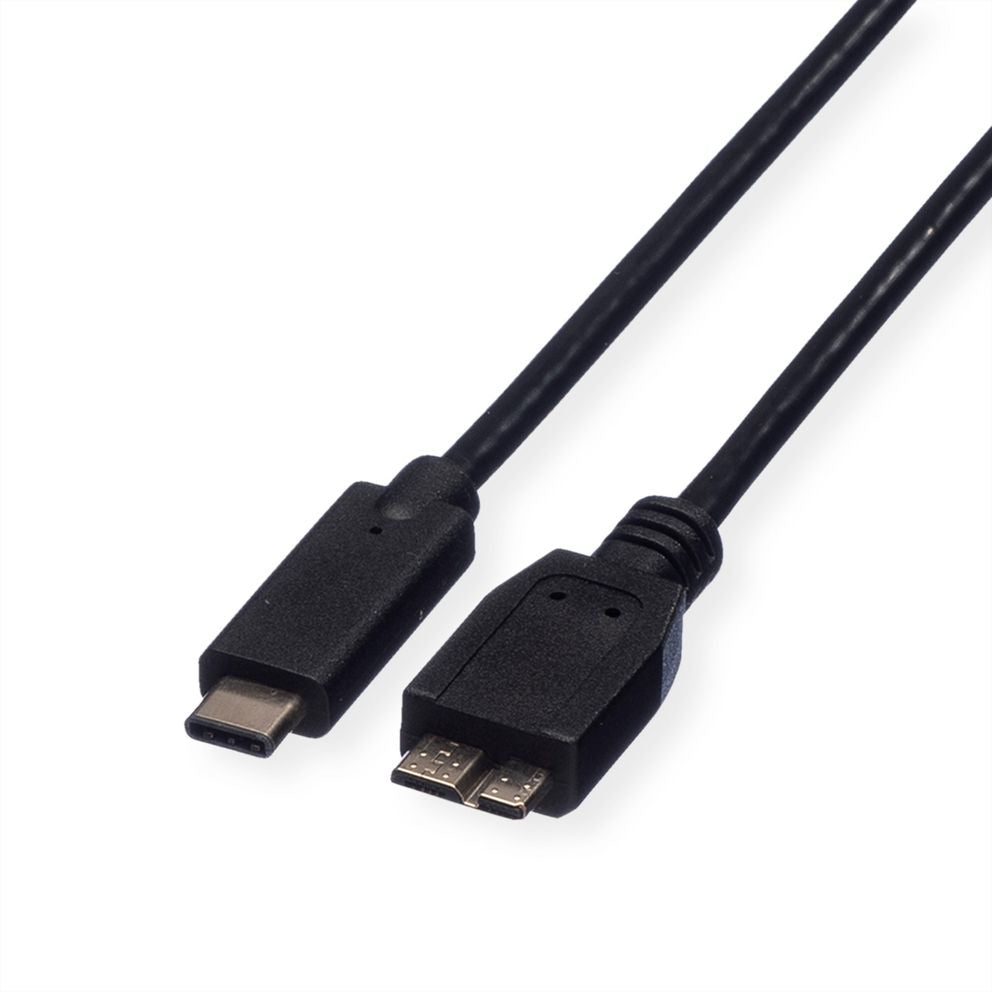 ROLINE USB-Kabel, USB-C zu Micro-USB, 1 m, USB 3, Lade-/Datenkabel