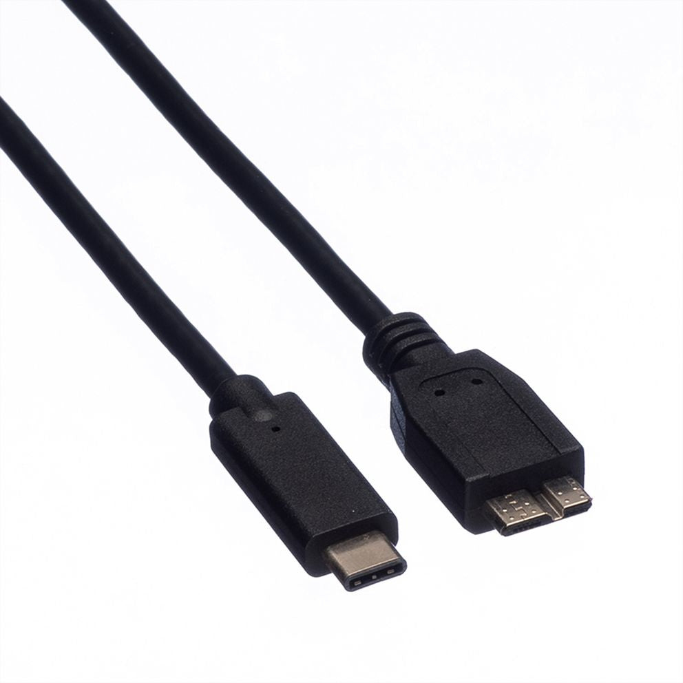 ROLINE USB-Kabel, USB-C zu Micro-USB, 1 m, USB 3, Lade-/Datenkabel