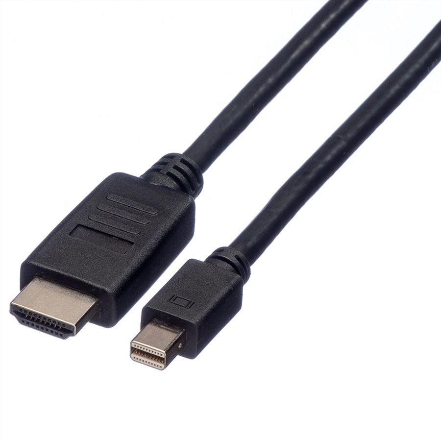 ROLINE Mini-DisplayPort-auf-HDMI-Kabel DP 1.1 1080p 60 Hz – 3 m – für TV, Beamer, Projektor