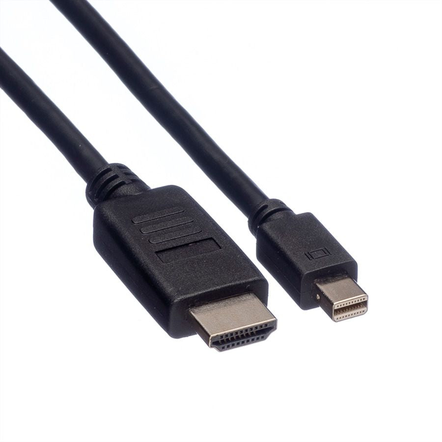ROLINE Mini DisplayPort auf HDMI Kabel DP 1.1 1080p 60 Hz – 2 m – für TV, Beamer, Projektor