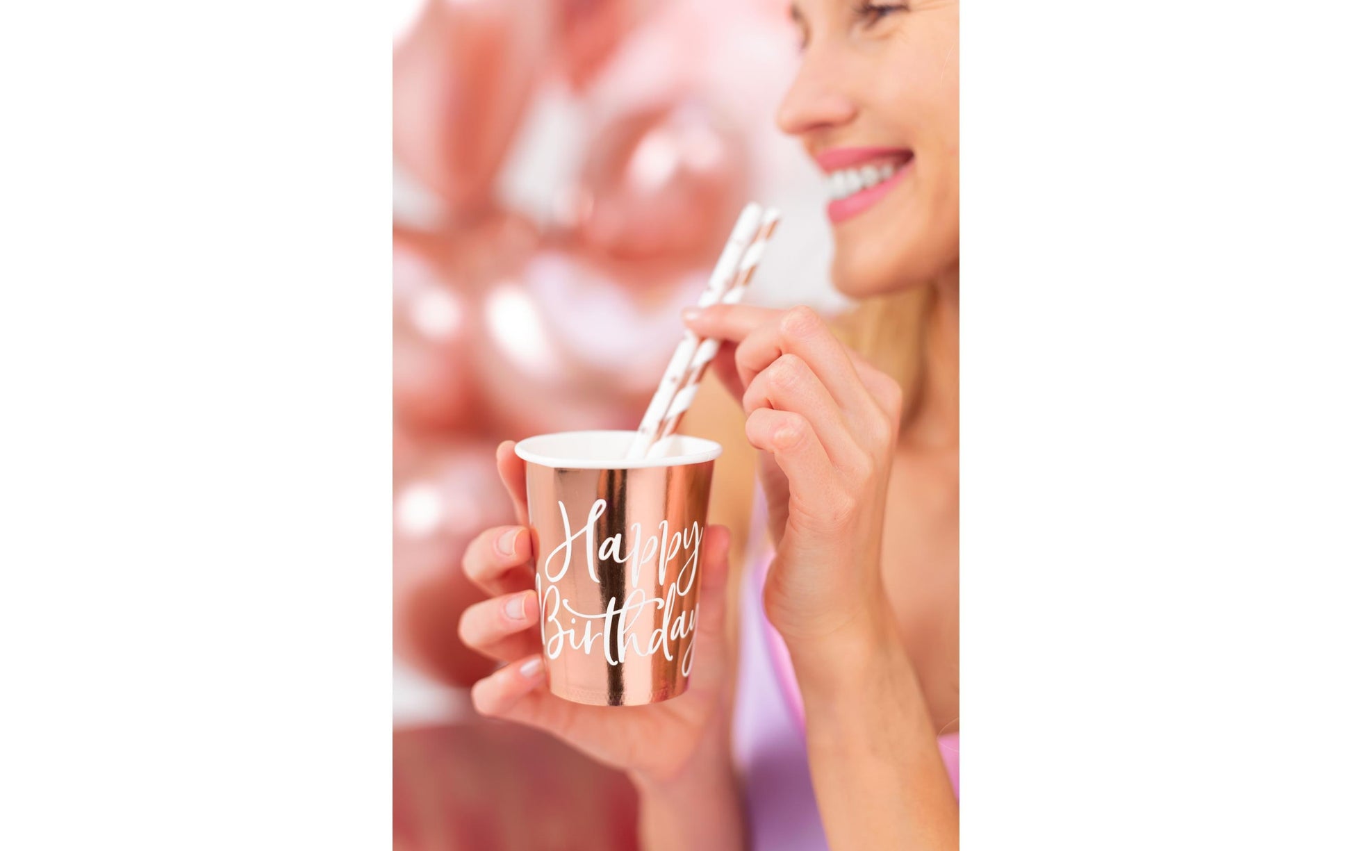 PartyDeco Becher, Papier – 2,6 dl, Roségold – 6 Stk.